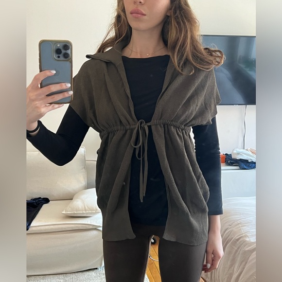 Sarah Pacini Olive Green Cardigan - Picture 3 of 8